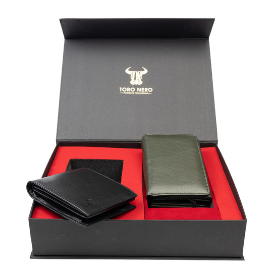 set-cadou-portofel-femeibarbati-piele-naturala-negru-verde-Little-Muselles