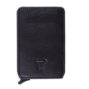 Мъжки кожен портфейл за карти Master Slide, черен, RFID защита