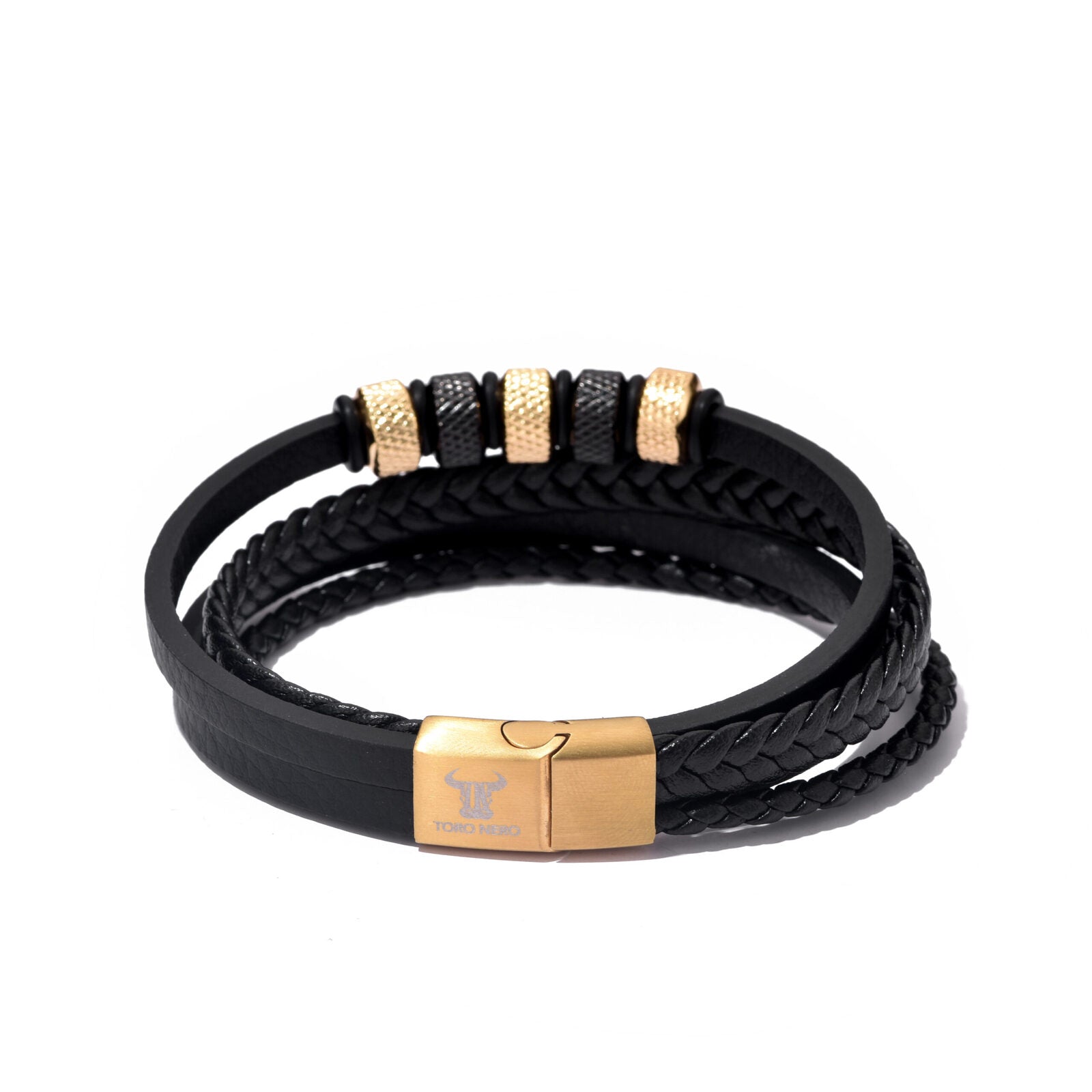 Bratara-barbati-piele-naturala-negru-auriu-Cercuri2.jpg