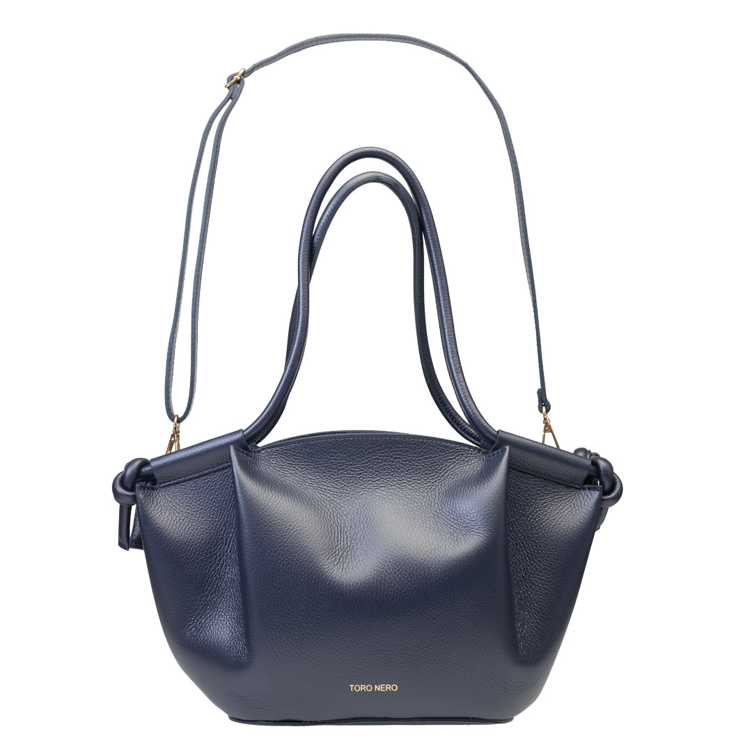 Geanta dama din piele naturala bleumarin Karina