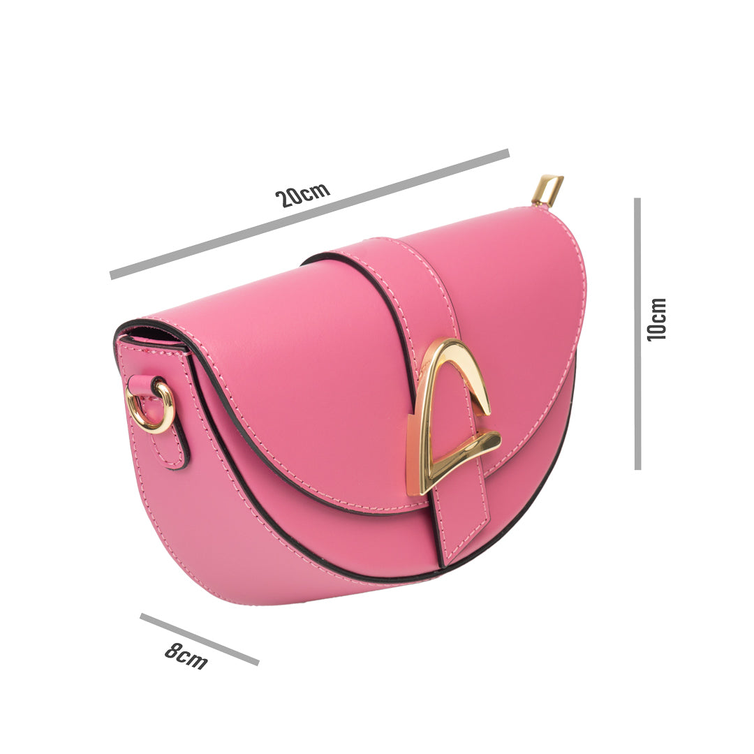 Geanta dama din piele naturala fucsia Mirabel