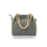 Дамска чанта от естествена кожа, зелена Илона