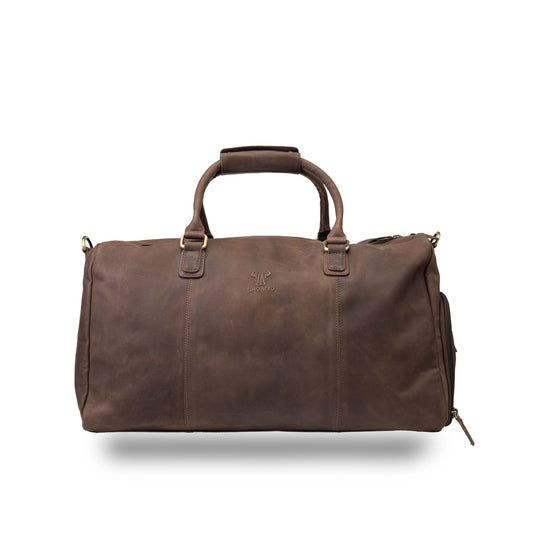 Пътна/фитнес чанта от естествена кожа, тъмнокафява Travel Bag
