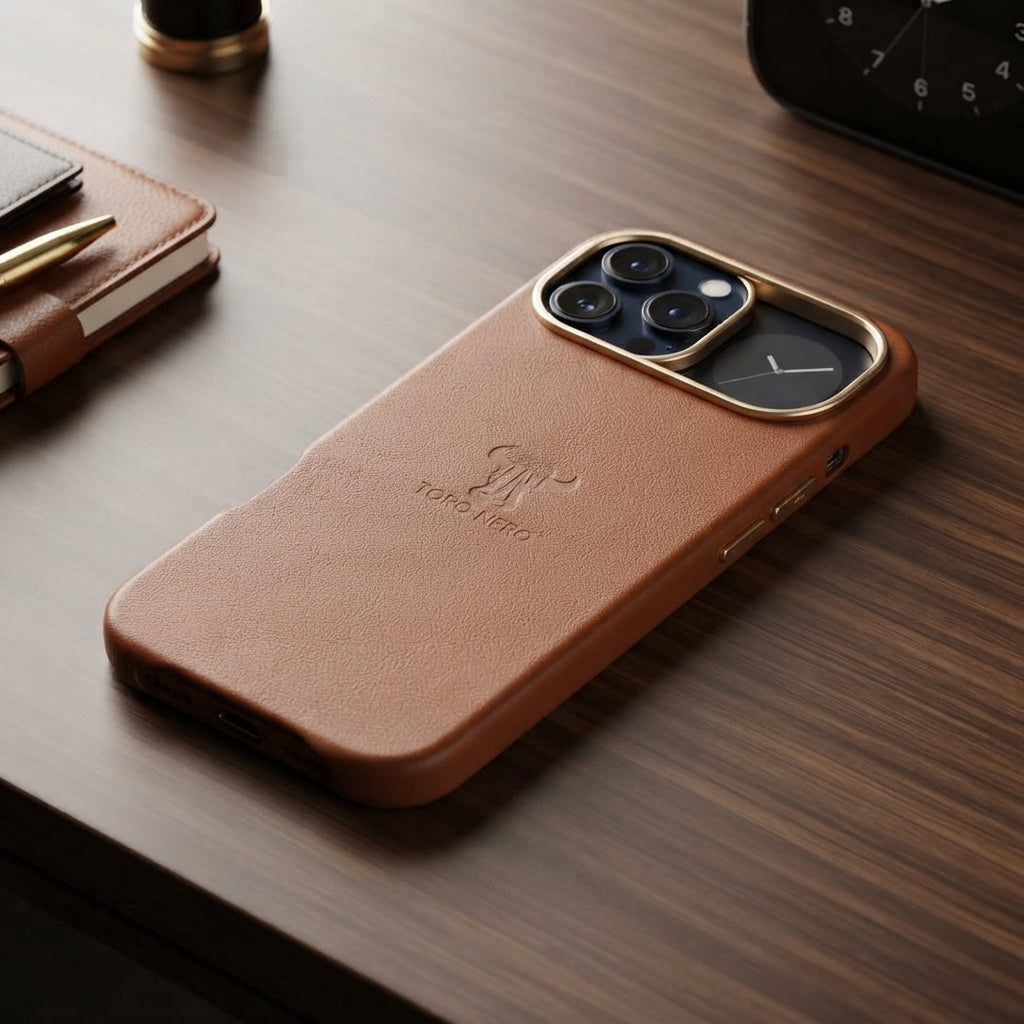 Husa telefon din piele naturala maro Iphone Air17