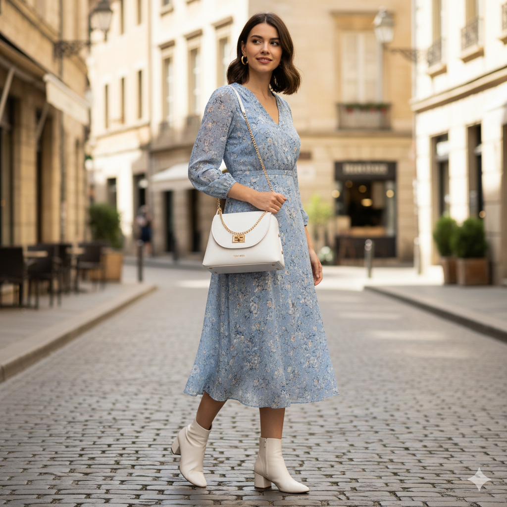 Дамска чанта от естествена кожа, бяла Raisa