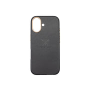 Husa telefon din piele naturala negru Iphone 17