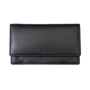 Дамско портмоне от естествена кожа, черно Cloudy, с RFID защита