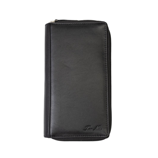 Дамски портфейл от естествена кожа черен Ina, RFID защита