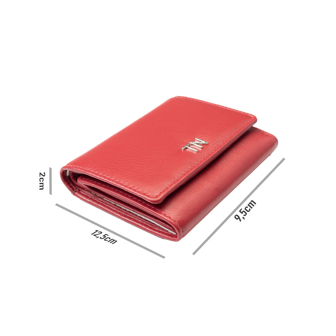 Дамски портфейл от естествена кожа Ellis, червен, RFID защита