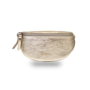 Дамска чанта от естествена кожа, златист цвят Waist Glam