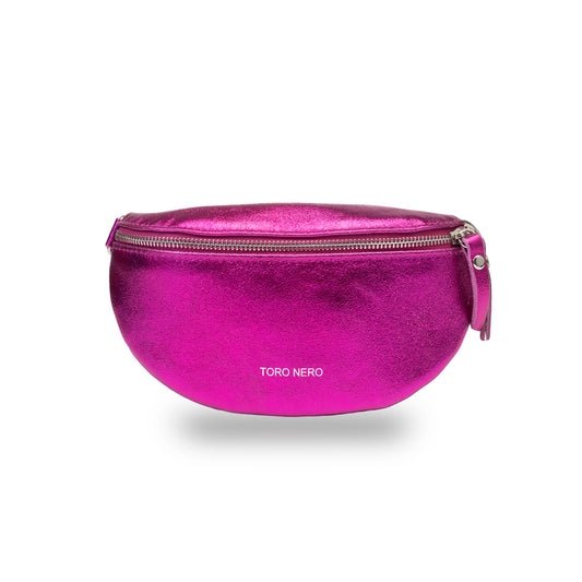 Borsetă damă din piele naturala fucsia Waist Glam