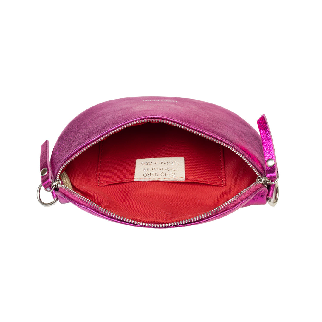 Borsetă damă din piele naturala fucsia Waist Glam