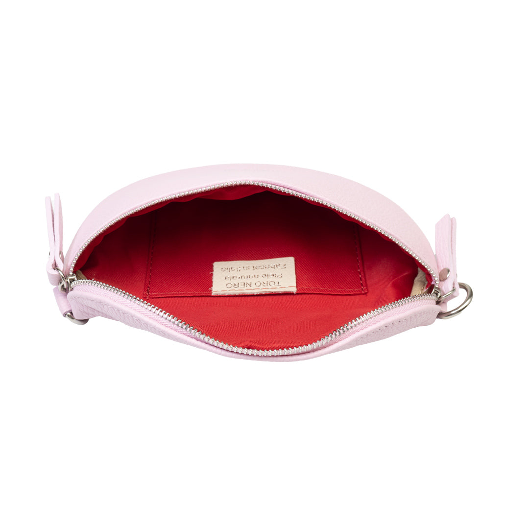 Borsetă damă din piele naturala roz deschis Waist Glam